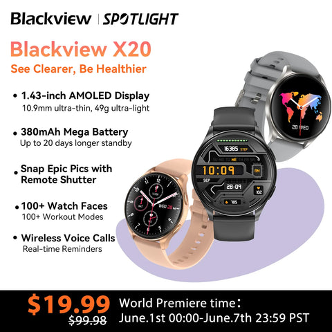 [World Premiere] Blackview 2024 New Smartwatch X20 Watch AMOLED