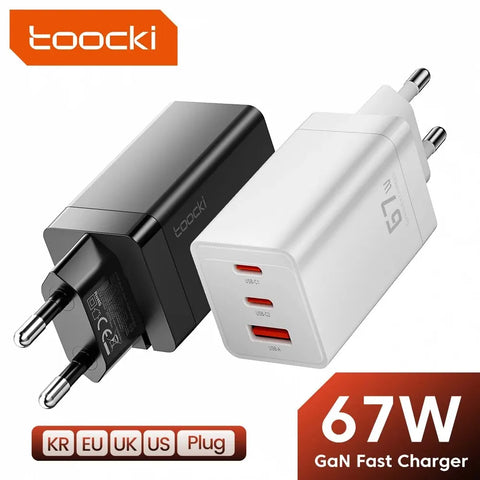 Toocki 67W GaN USB C Charger Quick Charge 65W QC4.0 PD 3.0 45W USB C