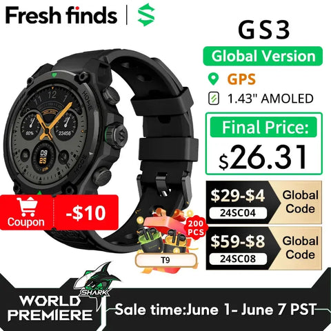 [World Premiere]Blackshark GS3 Smart Watch Global Version 1.43